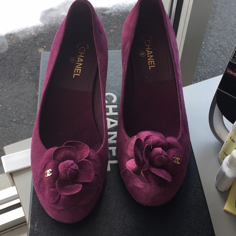 Chanel 16c 2016 Suede Camellia Flower Purple Pump